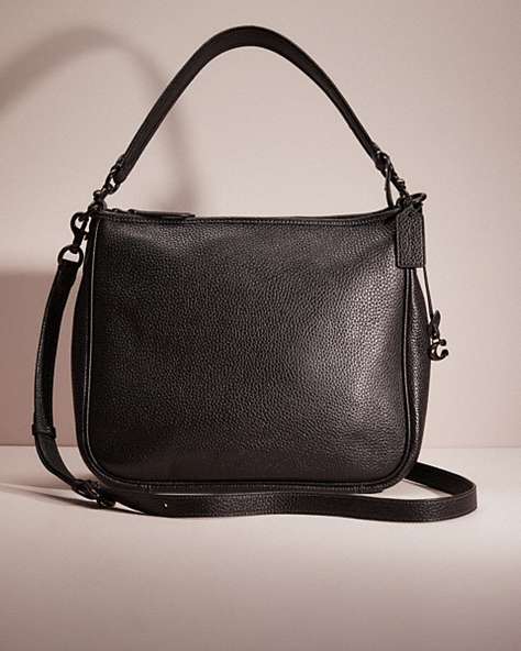 COACH®,RESTORED CARY SHOULDER BAG,Leather,Large,Pride,Pewter/Black,Front View