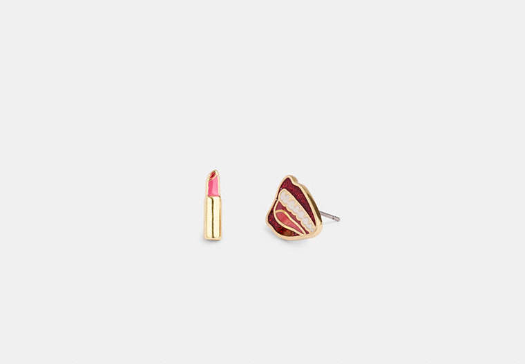 Coach Outlet Coach X Tom Wesselmann Lips And Lipstick Stud Earrings In Red