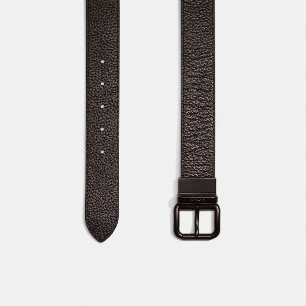 COACH®,Restored Harness Buckle Cut To Size Reversible Belt, 38 Mm,Standard,Black Metal,Casual,Black,Closer View