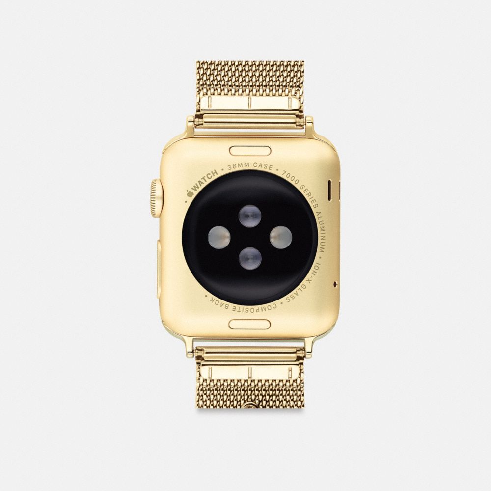 COACH®,APPLE WATCH® STRAP, 38MM, 40MM AND 41MM,Stainless Steel,Gold,Back View