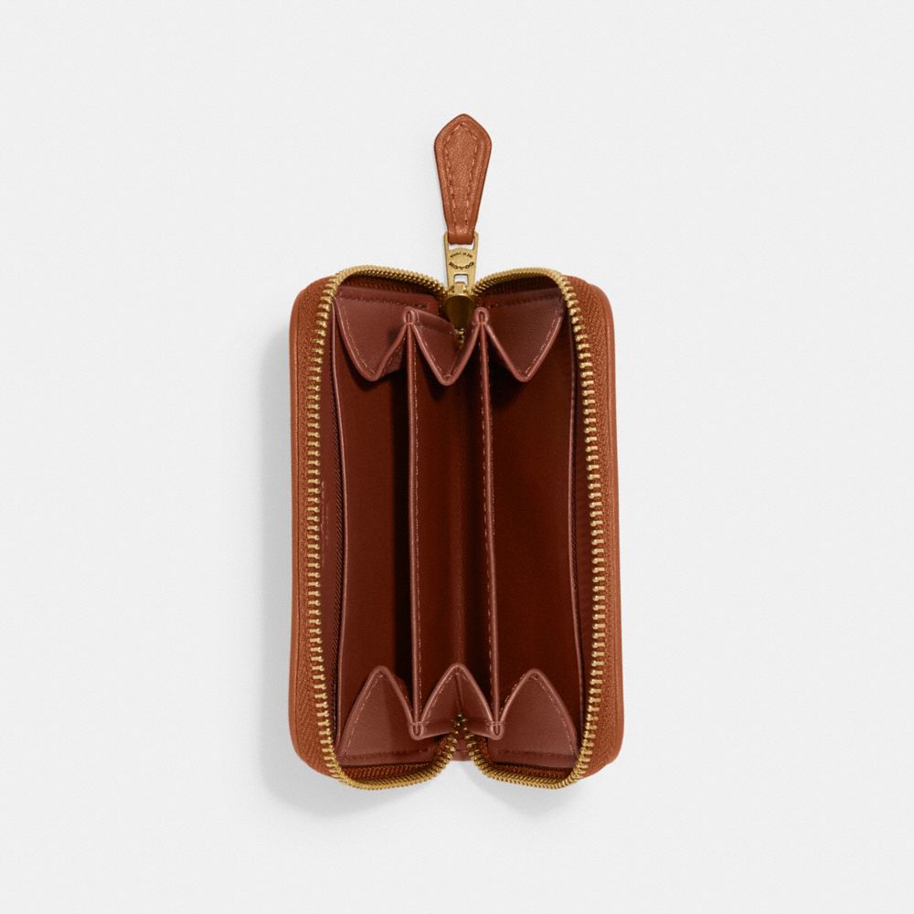 COACH®,Small Zip Around Card Case In Rainbow Signature Canvas,,Inside View,Top View