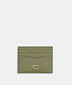 COACH®,CARD CASE,Crossgrain Leather,Mini,Moss,Front View