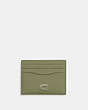 COACH®,CARD CASE,Crossgrain Leather,Mini,Moss,Front View