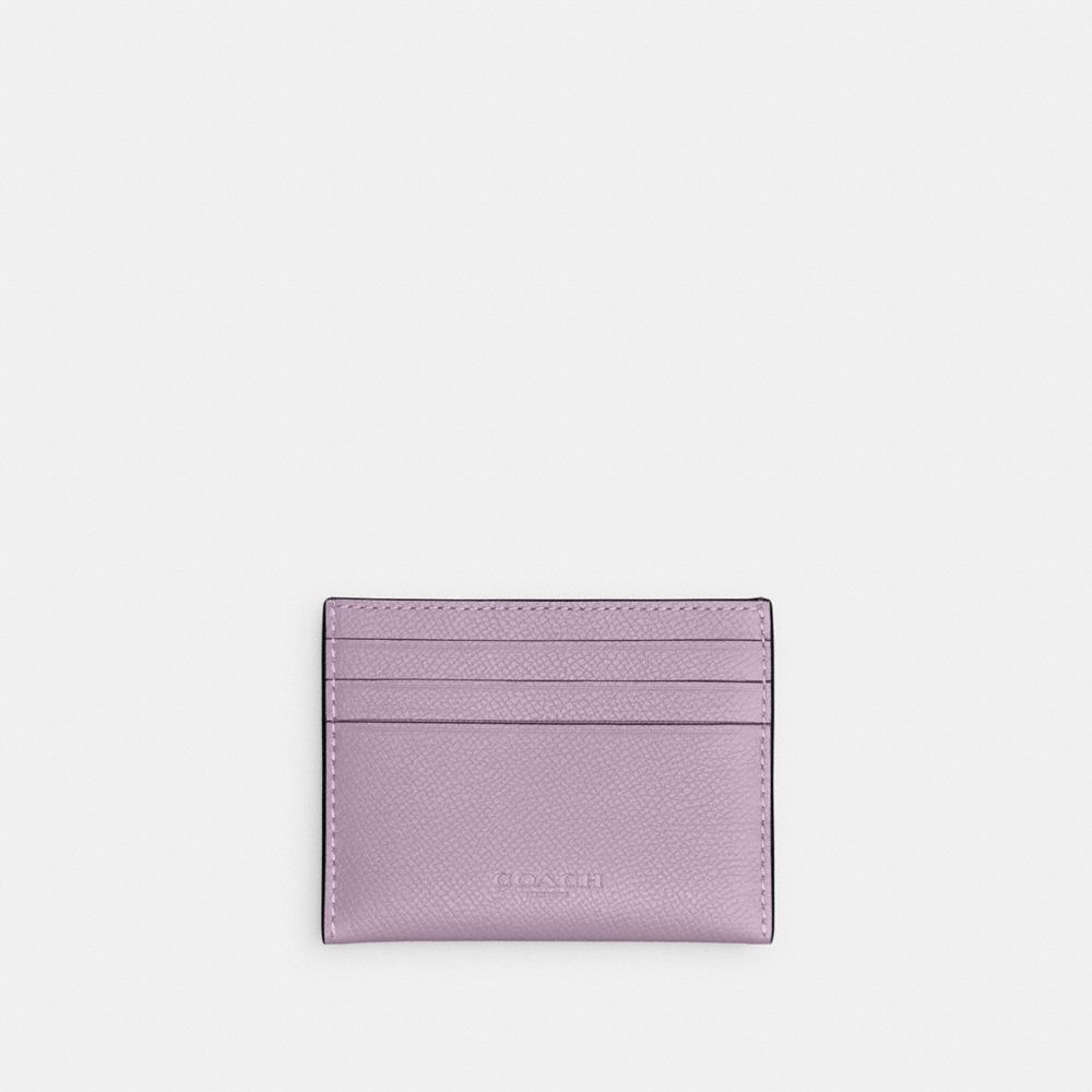 COACH®,Card Case,Leather,Card Case,Logo,Metal,Casual,Lavender,Back View