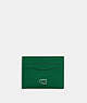 COACH®,CARD CASE,Crossgrain Leather,Green,Front View