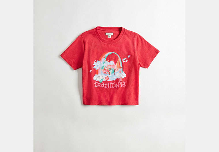 COACH®,Baby T-Shirt in 95% Recycled Cotton: Coachtopia Rainbow,95% recycled cotton,Red Multi,Front View