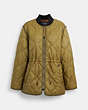 COACH®,QUILTED JACKET,Olive Green,Front View