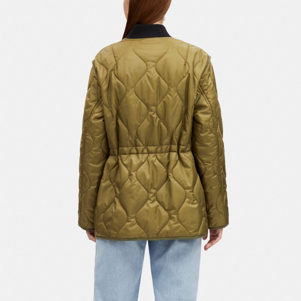COACH®,QUILTED JACKET,Olive Green,Scale View