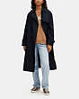COACH®,TONAL MIXED MATERIAL TRENCH COAT,Midnight Navy,Scale View