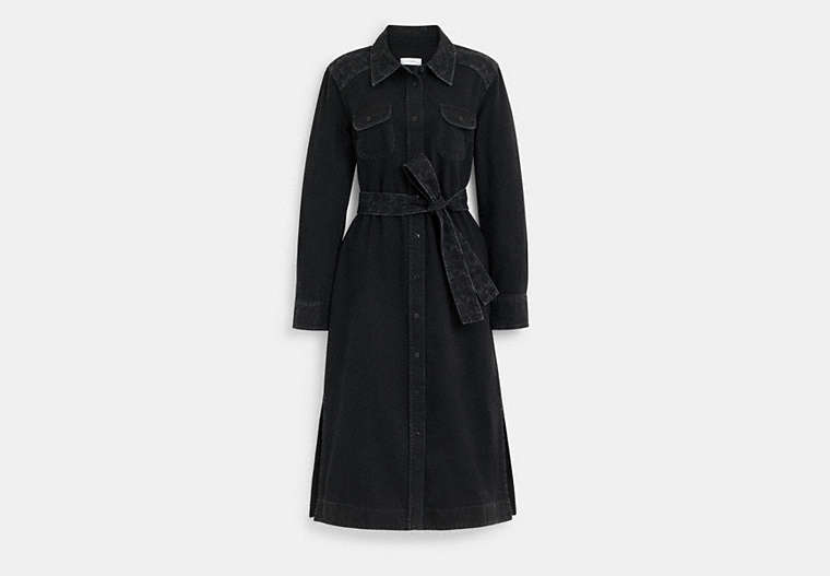 ブラック デニム ボタン アップ ドレス, ﾌﾞﾗｯｸ, Product