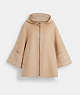 COACH®,WOOL CAPE,Oatmeal,Front View