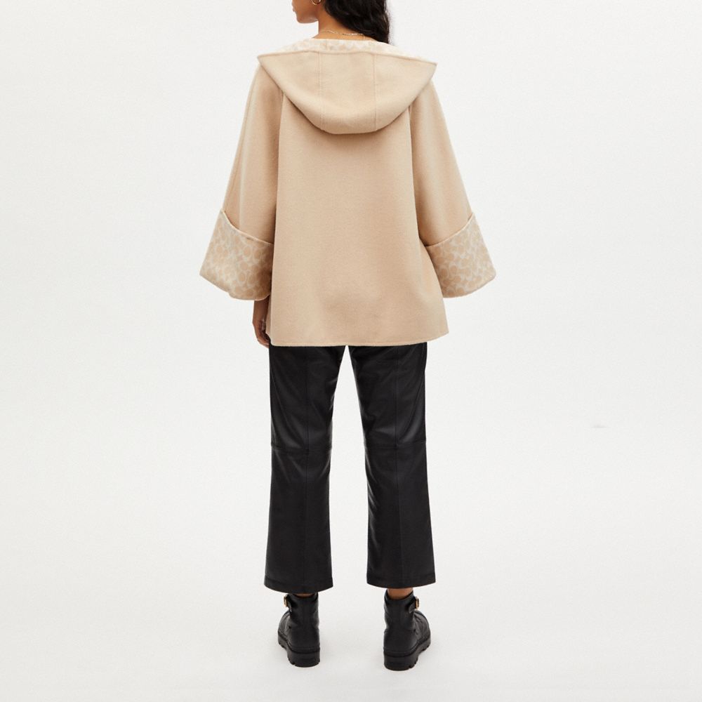 COACH®,WOOL CAPE,Oatmeal,Scale View