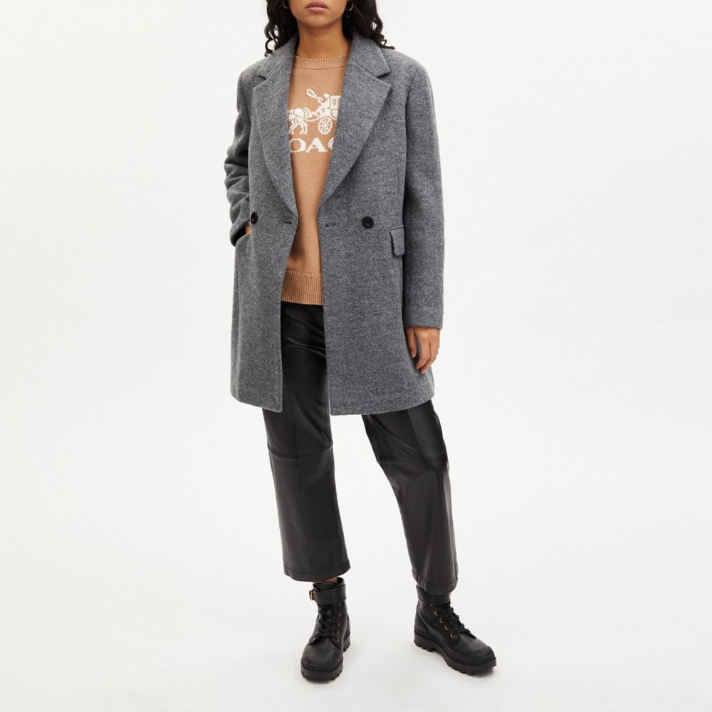 COACH®,WOOL CHESTER COAT,Heather Grey,Scale View