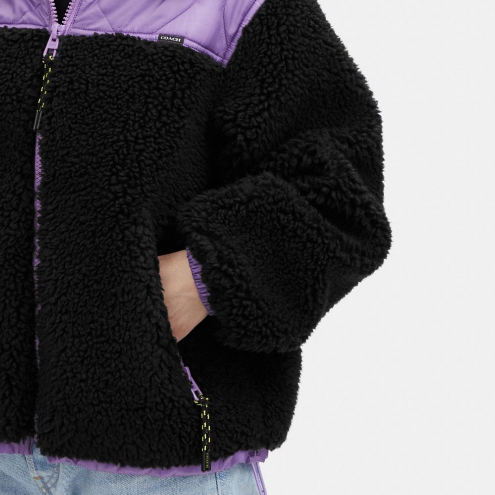 COACH®  Quilted Sherpa Zip Up