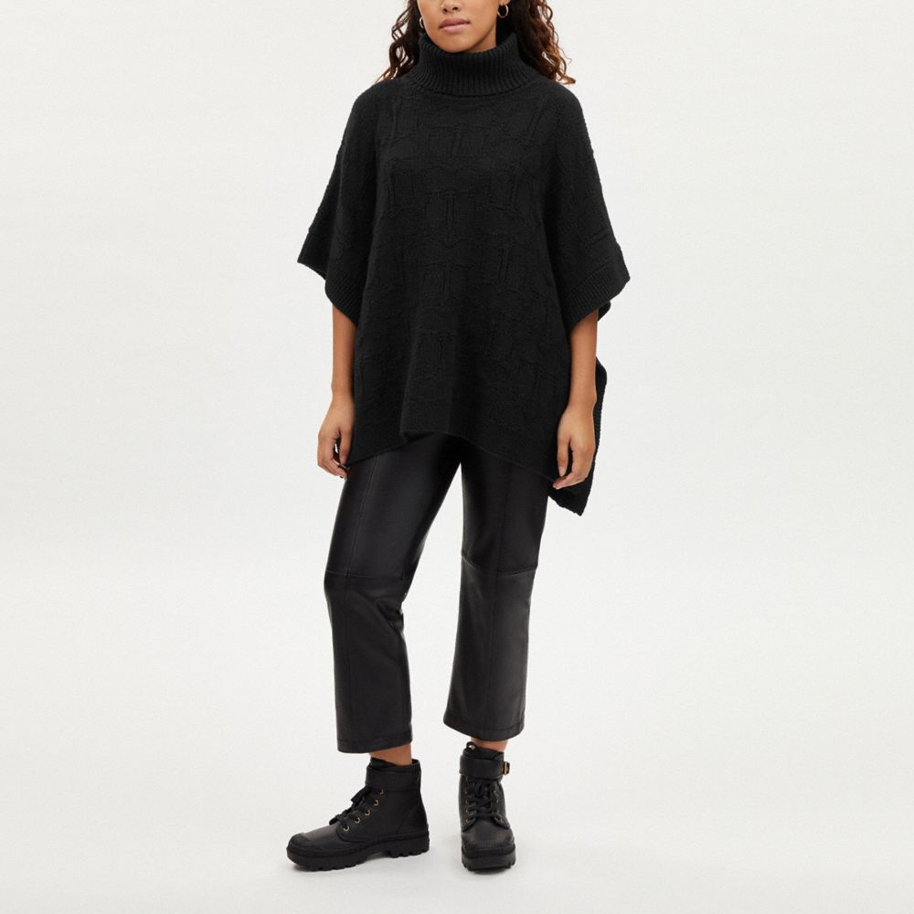 COACH®,Signature Knit Poncho,,Scale View