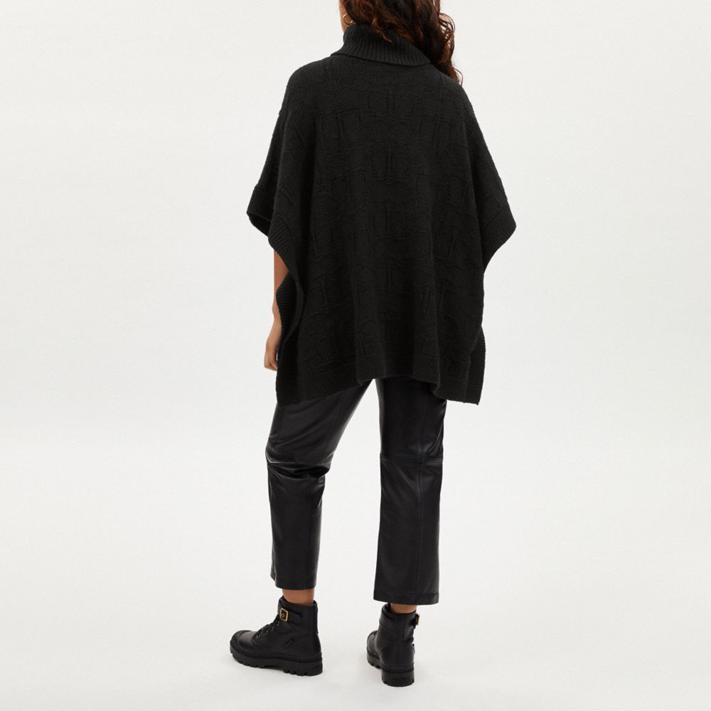 COACH®,Signature Knit Poncho,,Scale View
