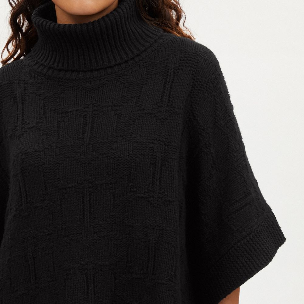 COACH®,Signature Knit Poncho,,Detail View