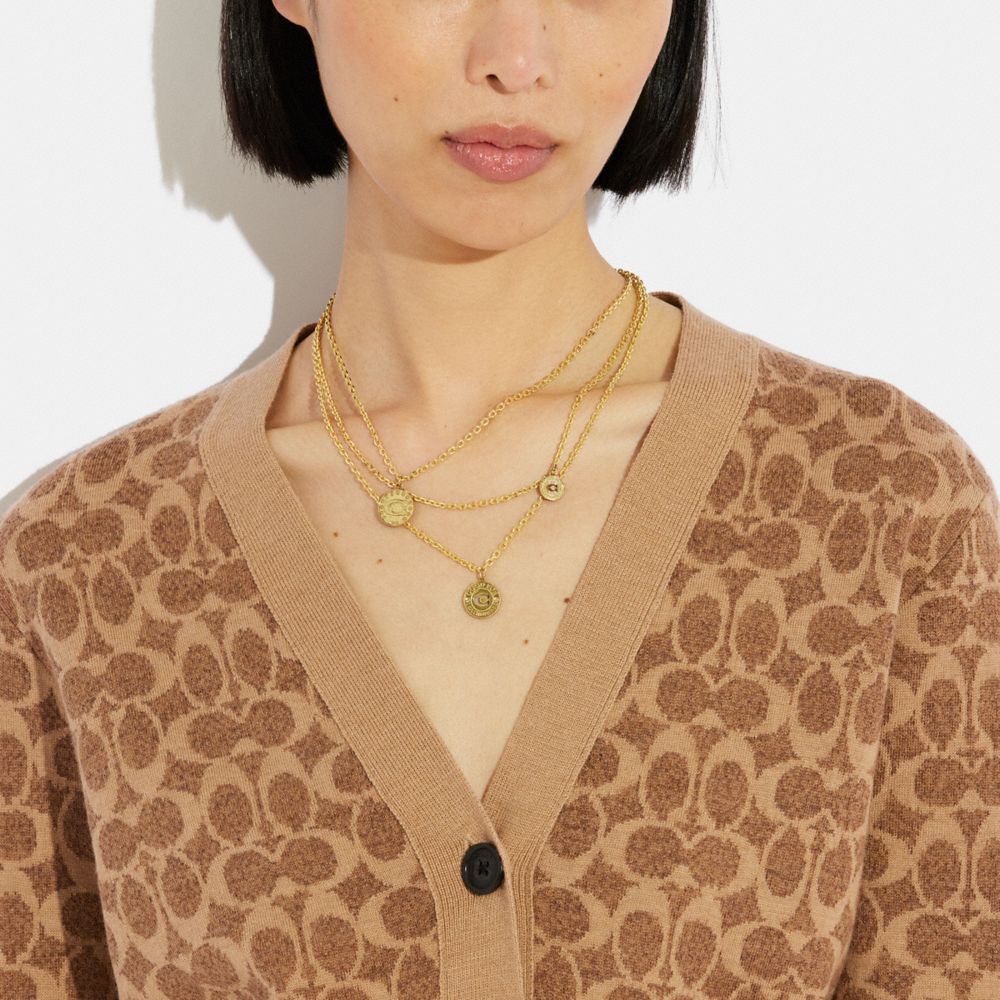 人気　COACH コーチ　アクセサリーポーチ　シグネチャー　ベージュ　1861 COACH コーチ アクセサリーポーチ シグネチャー｜Yahoo!フリマ