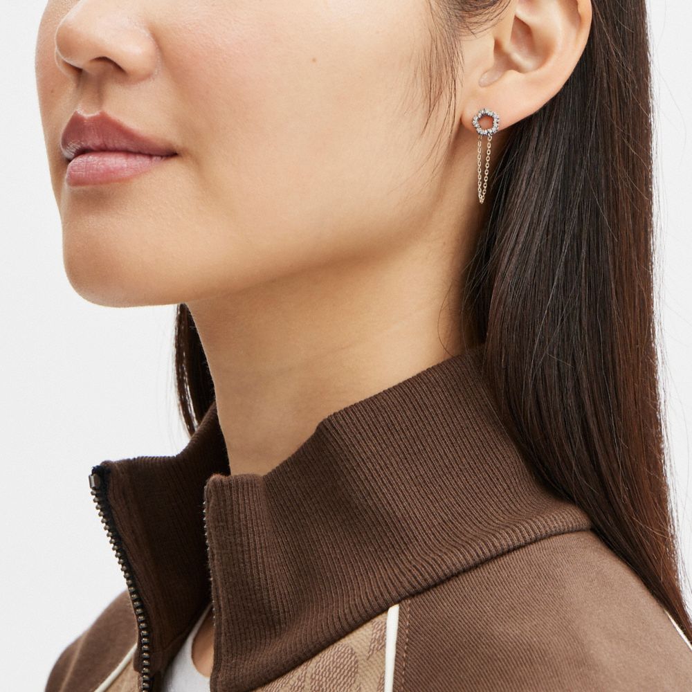 COACH®,パヴェ ティー ローズ チェーン ピアス,ピアス,