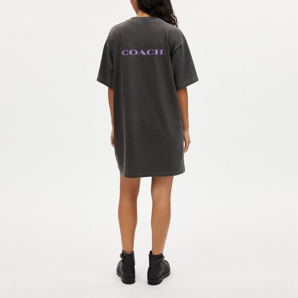 COACH®,RAVE BEAR T-SHIRT DRESS,Smoke,Scale View