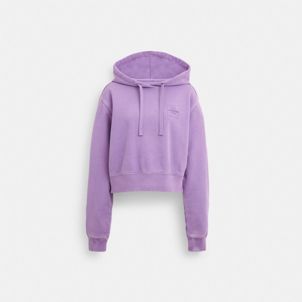 Lavender Garment Dye Cropped Hoodie