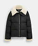 COACH®,DOWN JACKET WITH SHEARLING COLLAR,Black,Front View