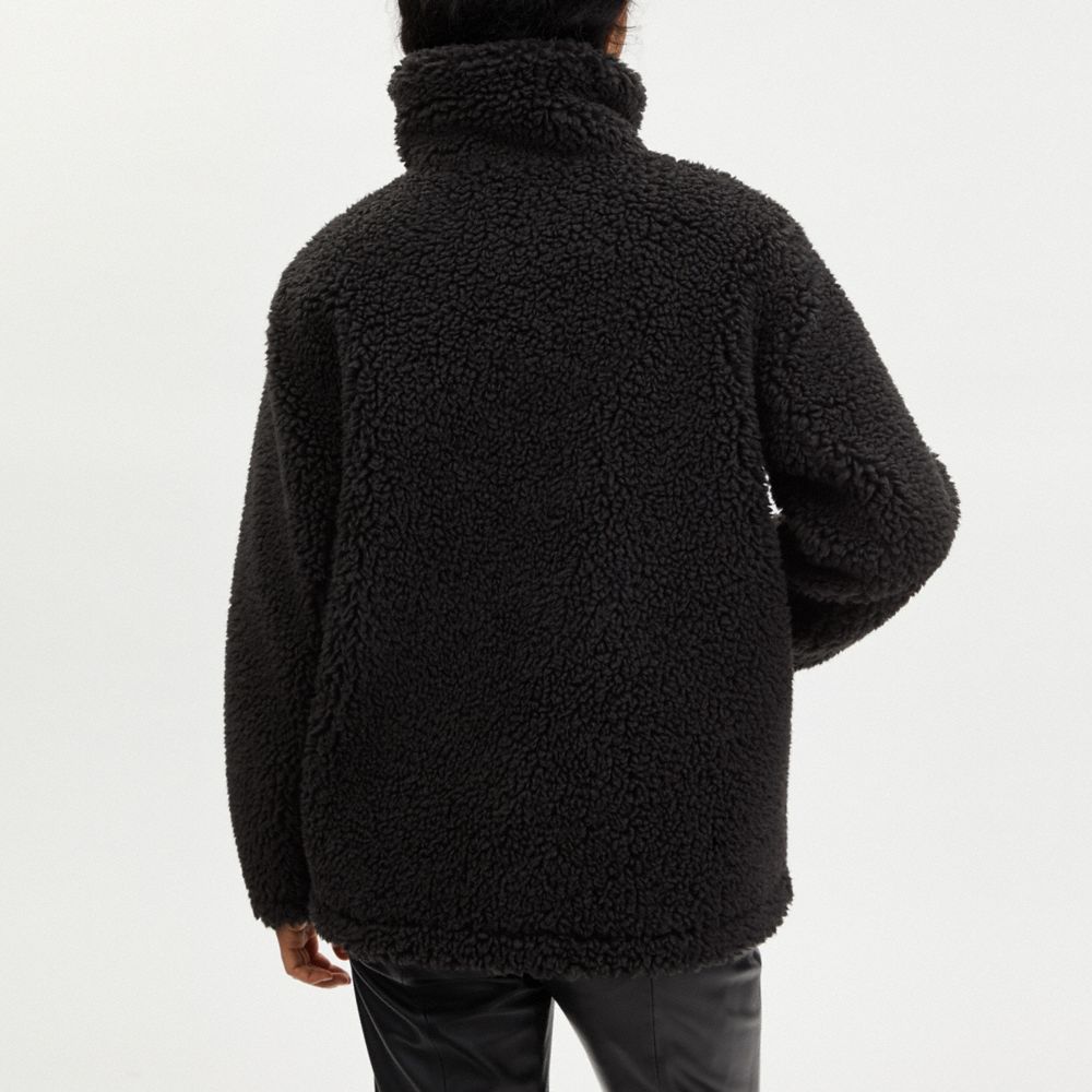 COACH®,Signature Jacquard Blocked Relaxed Sherpa,,Scale View