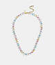 COACH®,SIGNATURE BEADED NECKLACE,Gold/Multi,Front View