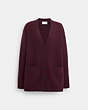 COACH®,SIGNATURE KNIT CARDIGAN,Berry,Front View