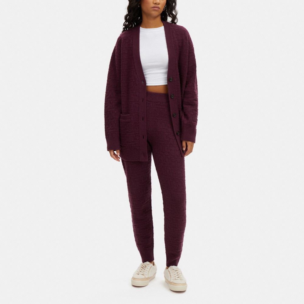 COACH®,SIGNATURE KNIT JOGGERS,Berry,Scale View