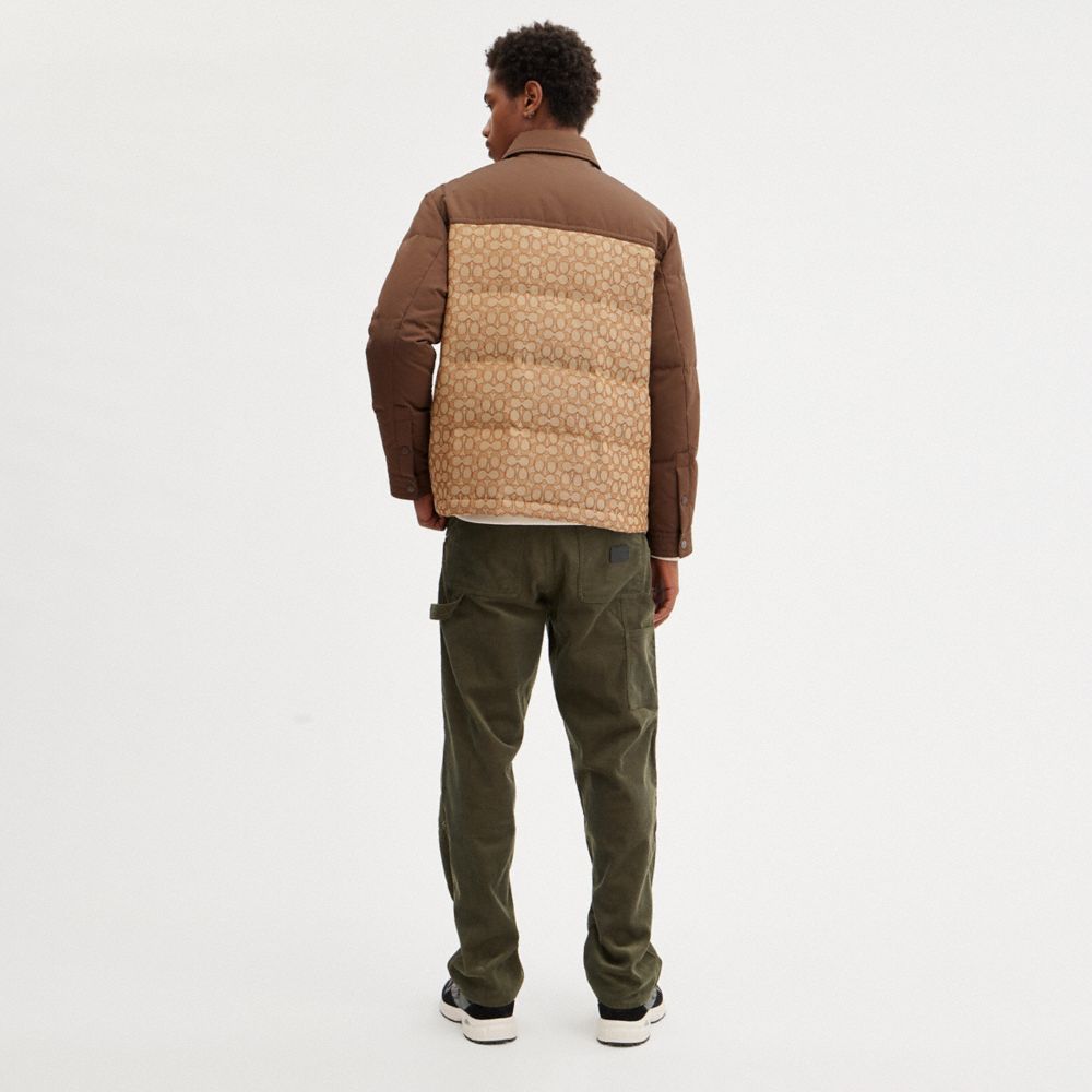 COACH®,QUILTED COACHES JACKET,Tan Sig C,Scale View