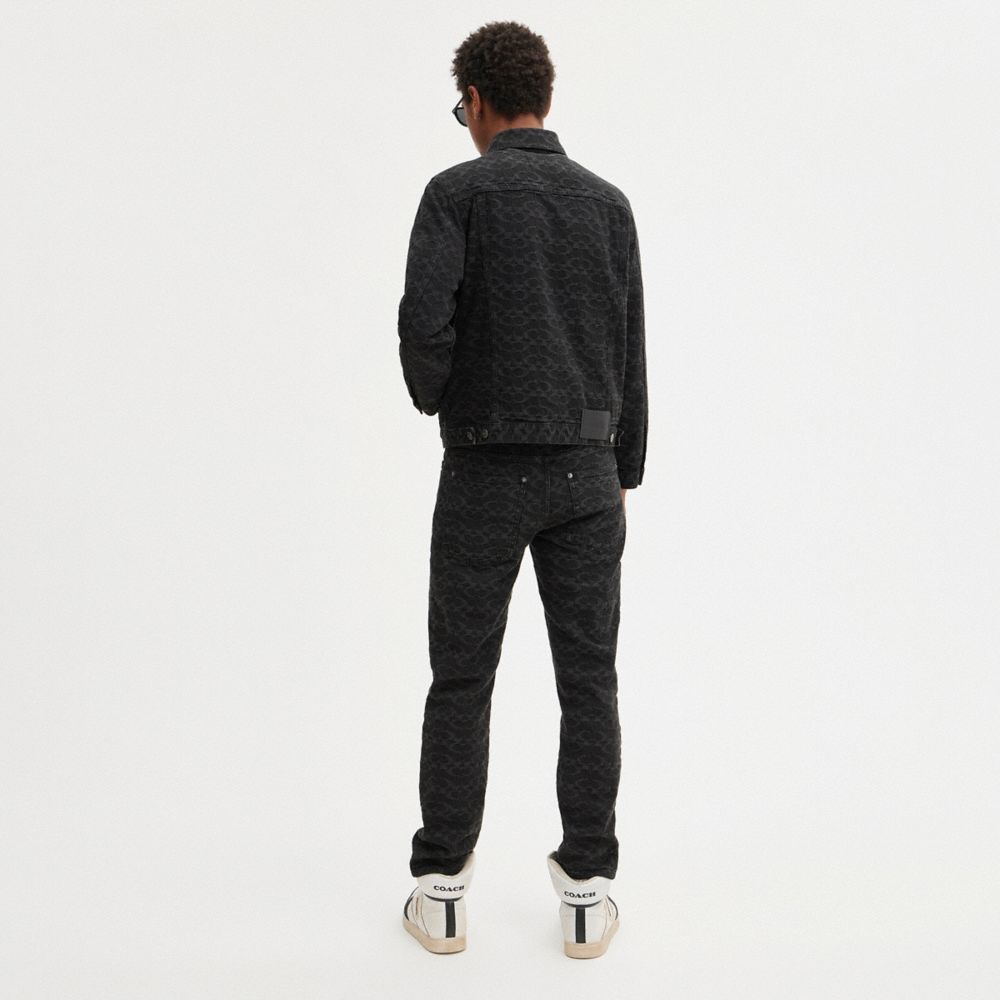 COACH®,SIGNATURE JEANS,cotton,Black Signature,Scale View