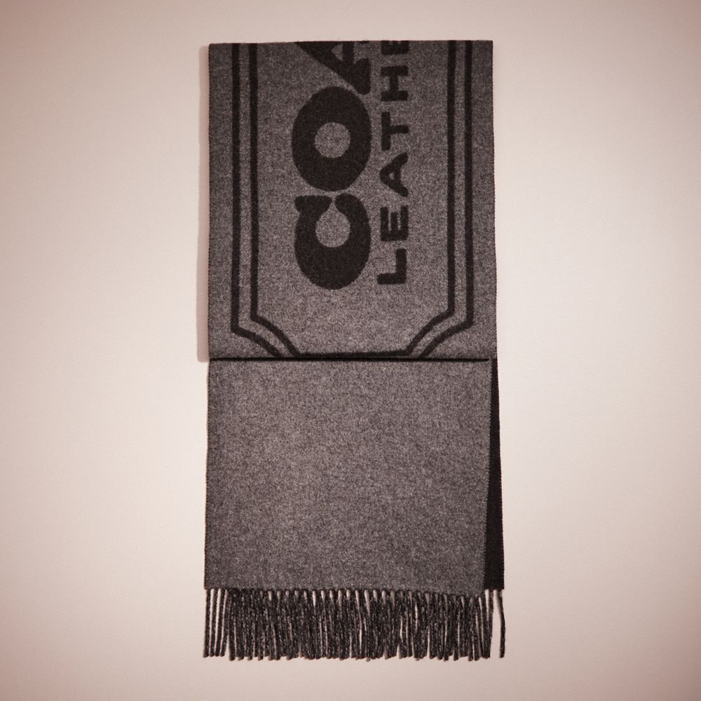 COACH® Restored Cashmere Scarf With Coach Badge