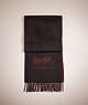 COACH®,RESTORED HORSE AND CARRIAGE CASHMERE MUFFLER,Printed Coated Canvas,Large,Wine/Black,Front View