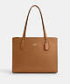 COACH®,NINA TOTE,Leather,Large,Office,Gold/Light Saddle,Front View