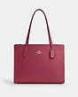COACH®,NINA TOTE,Leather,Office,Silver/Bright Violet,Front View
