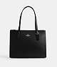 COACH®,NINA TOTE,Leather,Office,Silver/Black,Front View