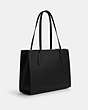 COACH®,NINA TOTE,Leather,Large,Office,Silver/Black,Angle View