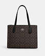 COACH®,NINA TOTE IN SIGNATURE CANVAS,pvc,Large,Silver/Brown Black,Front View