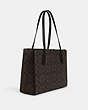 COACH®,NINA TOTE IN SIGNATURE CANVAS,pvc,Large,Silver/Brown Black,Angle View