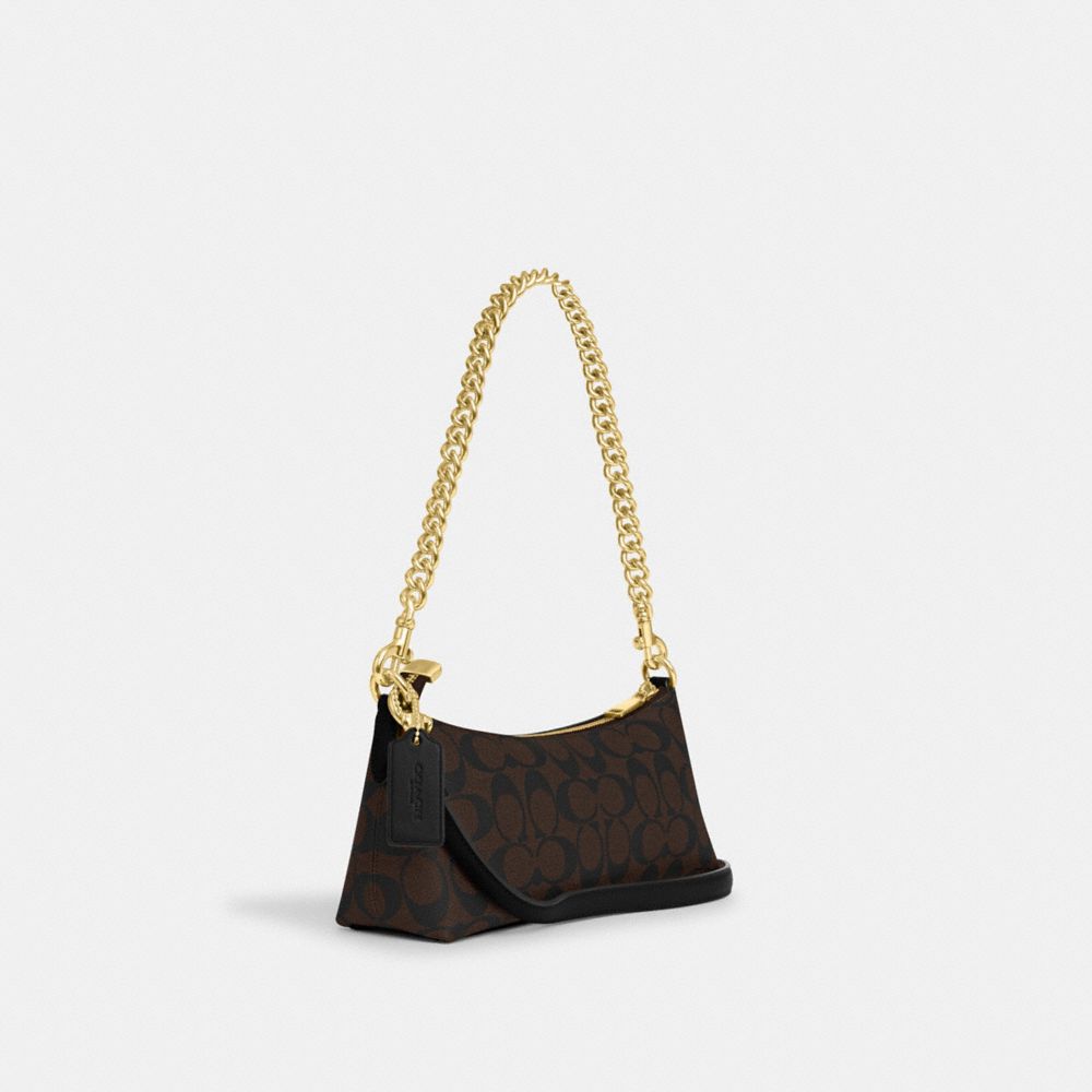 LONG STRAP IN SMOOTH CALFSKIN WITH GOLD FINISHING - BLACK