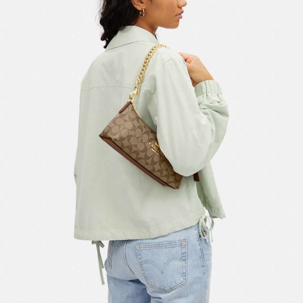 Coach Outlet Charlotte Shoulder Bag in Signature Canvas - Beige