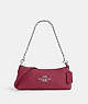 COACH®,CHARLOTTE SHOULDER BAG,Leather,Anniversary,Silver/Bright Violet,Front View