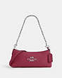 COACH®,CHARLOTTE SHOULDER BAG,Leather,Small,Anniversary,Silver/Bright Violet,Front View