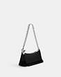 COACH®,CHARLOTTE SHOULDER BAG,Leather,Small,Anniversary,Silver/Black,Angle View