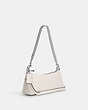 COACH®,CHARLOTTE SHOULDER BAG,Leather,Small,Anniversary,Silver/Chalk,Angle View