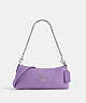 COACH®,CHARLOTTE SHOULDER BAG,Leather,Anniversary,Silver/Iris,Front View