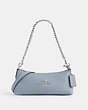 COACH®,CHARLOTTE SHOULDER BAG,Leather,Small,Anniversary,Silver/Grey Mist,Front View