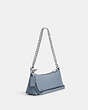 COACH®,CHARLOTTE SHOULDER BAG,Leather,Small,Anniversary,Silver/Grey Mist,Angle View