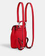 COACH®,AMELIA CONVERTIBLE BACKPACK,Leather,Medium,Everyday,Silver/Bright Poppy,Angle View